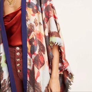 ANTHROPOLOGIE CONDITIONS APPLY VINARIO DUSTER KIMONO MIXED PRINT FLOWY BOHO NWT